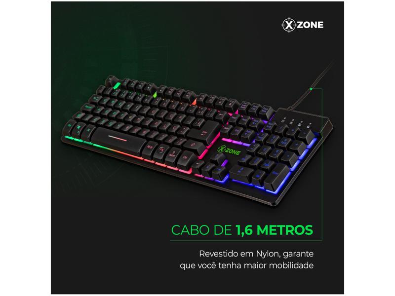 Teclado Semimecânico Gamer XZONE GTS-01 USB - ABNT2 Preto